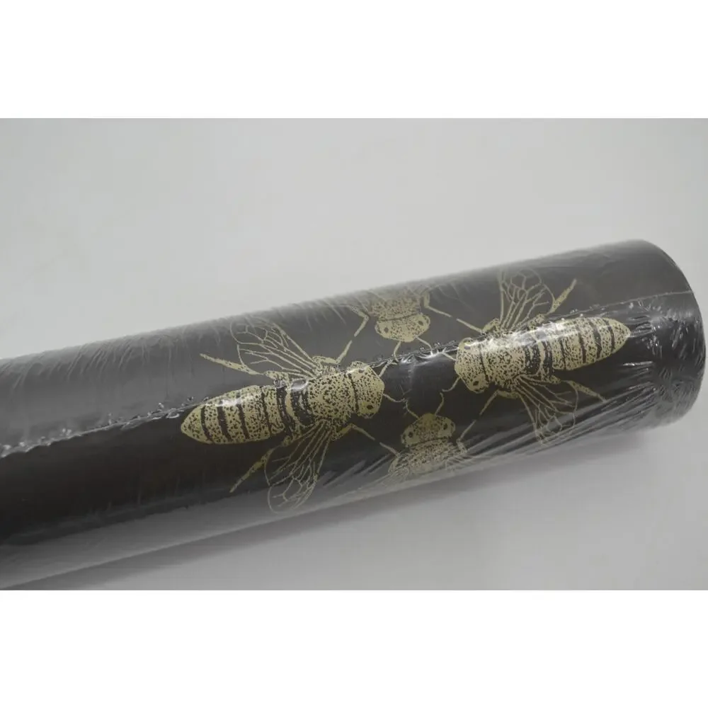 York Wall Honey Bee Gray Wall Paper ON1642 Gold Black 1 Roll